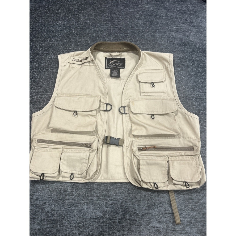 WRFS White River Fly Shop Men's Medium Journeyman Fly Fishing Vest Tan